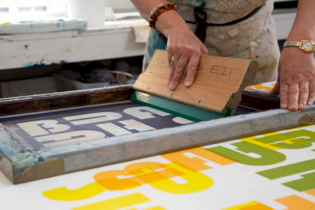 Student working on a print