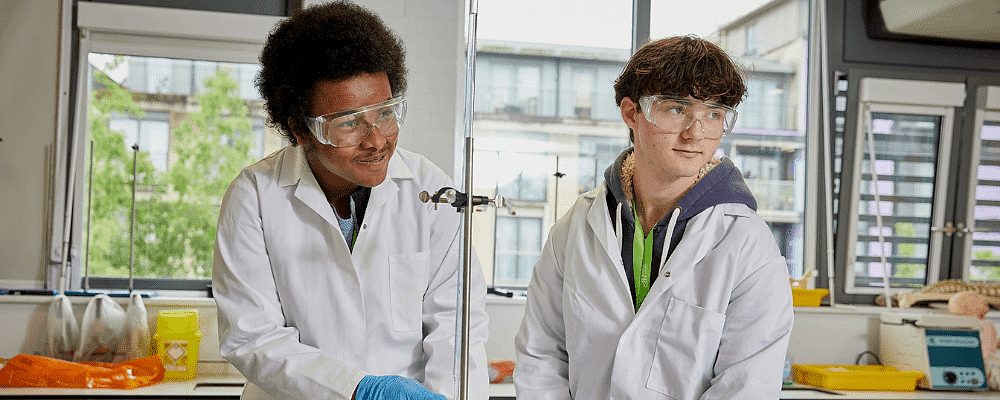 Students in a science lab